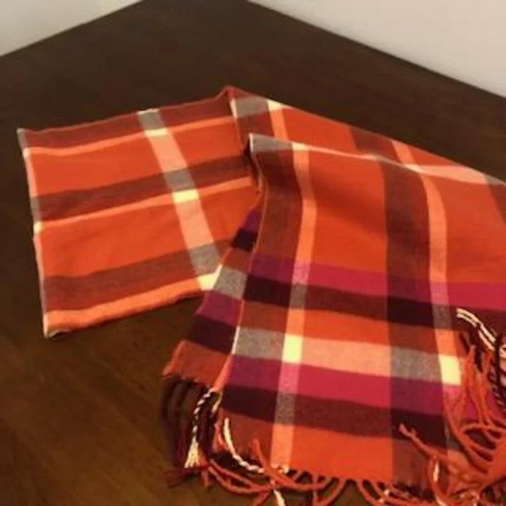 Cashmere Plaid Unisex Scarf Made in Scotland Pre-Owned.